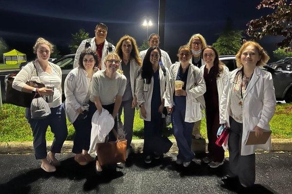 Shenandoah Family Nurse Practitioner faculty and students at the Remote Area Medical (RAM) free pop-up clinic in Luray, Virginia in July.